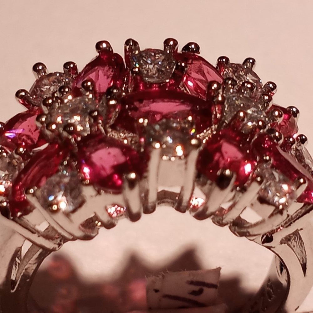 Ruby And Cubic Silver Ring - image 6